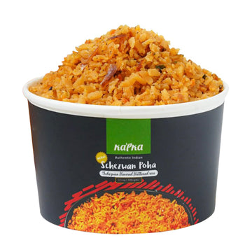 Kapka Schezwan Poha Cups Indian Food - 5 Pack - Ready to Eat Authentic Premade Vegan Meals - Just Add Water - Regional Flavor, N