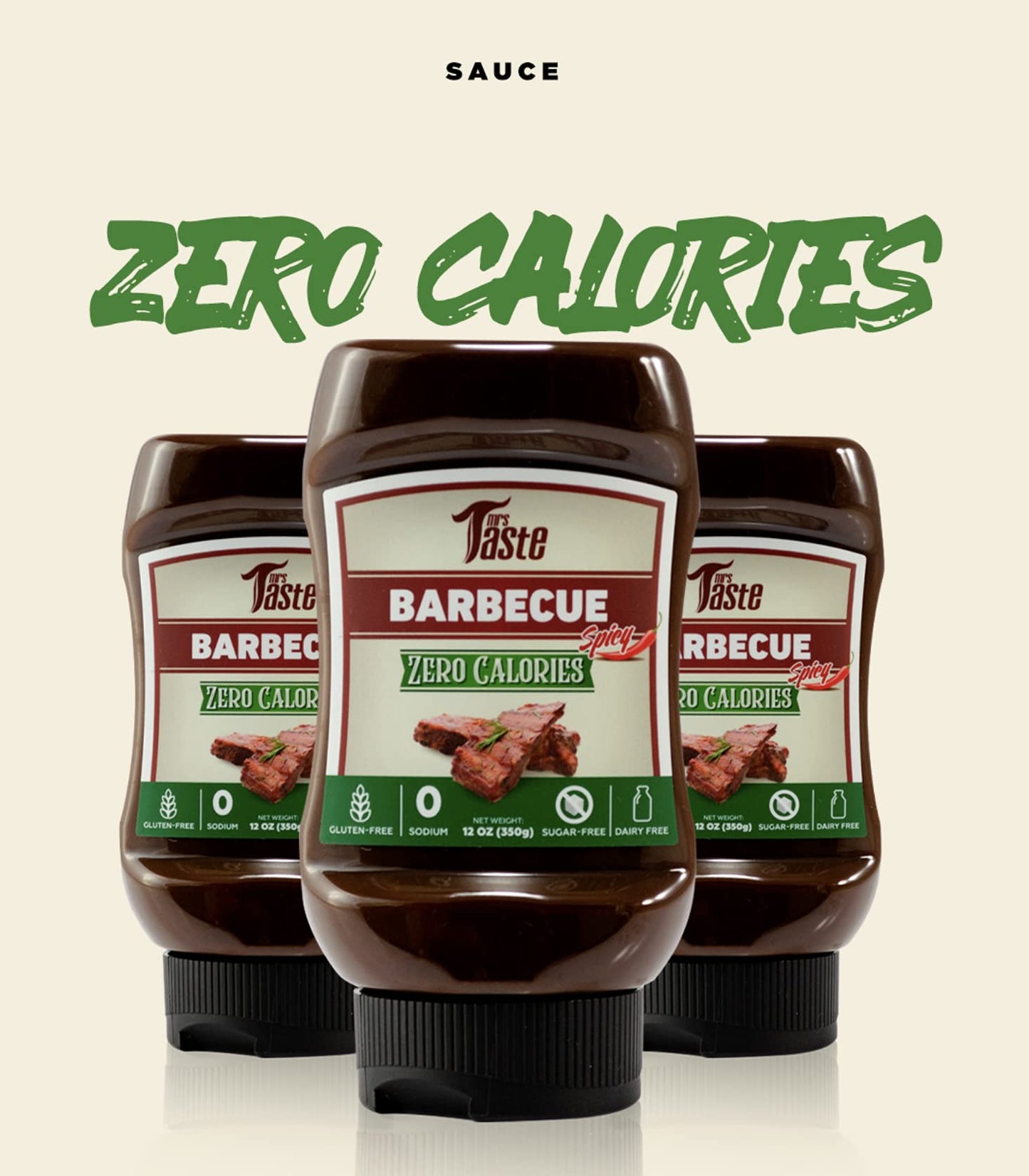 Mrs Taste Sugar Free Spicy Bbq, Zero Calories, Zero Sodium, Zero Sugar, High Fiber, Keto Friendly, Paleo Friendly, Condiments An