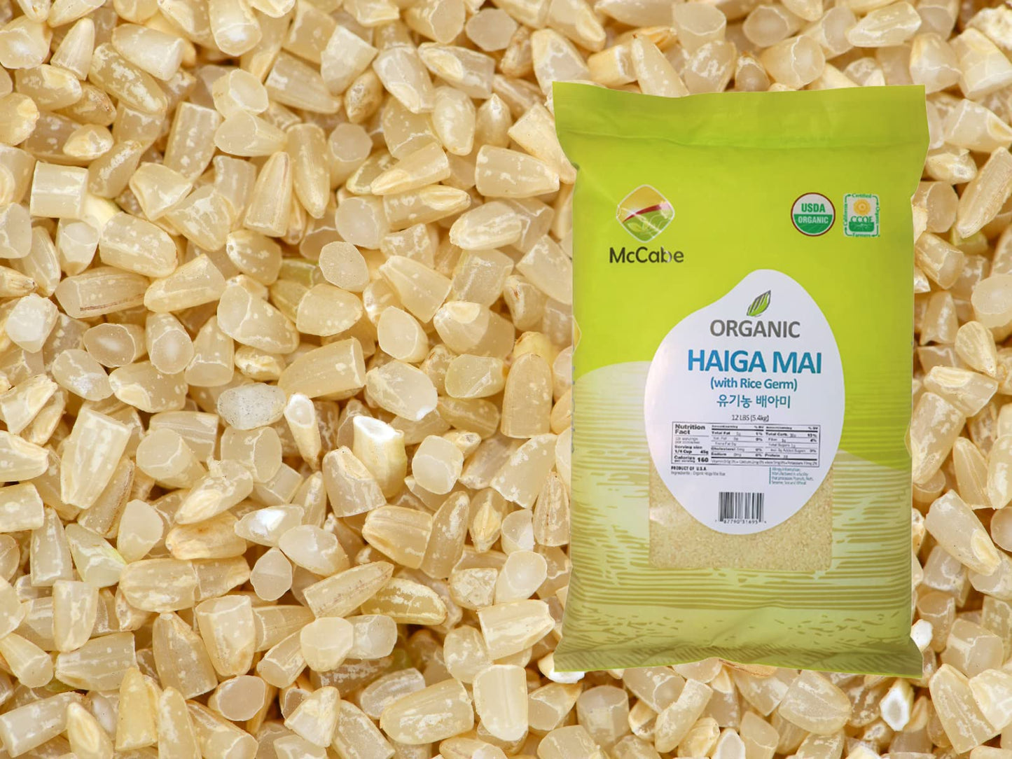 Mccabe Organic Haiga Mai Rice - Haiga Rice 12 Lbs - Rich In Fiber & Minerals | Usda And Ccof Certified | Product Of Usa