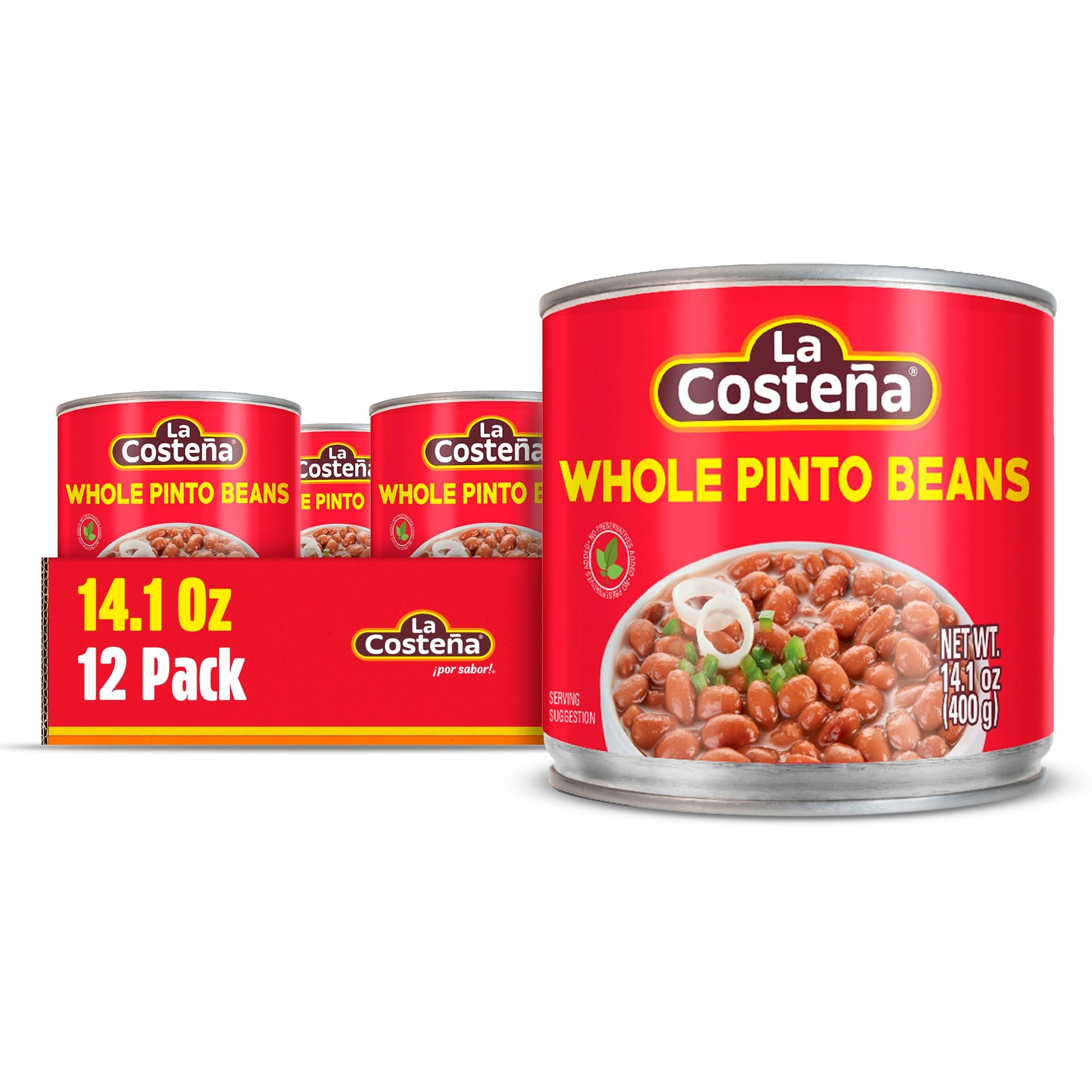 La Costea Whole Pinto Beans - Ready-to-Eat Canned Pinto Beans for Mexican Food, Vegetarian Chili Ingredients, Bean Dip, Bean Bur