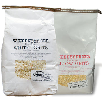 Weisenberger Stone Ground Grits - Southern Style Corn Grits - 2 lb Pack of 2 - Non-GMO Course Ground White and Yellow