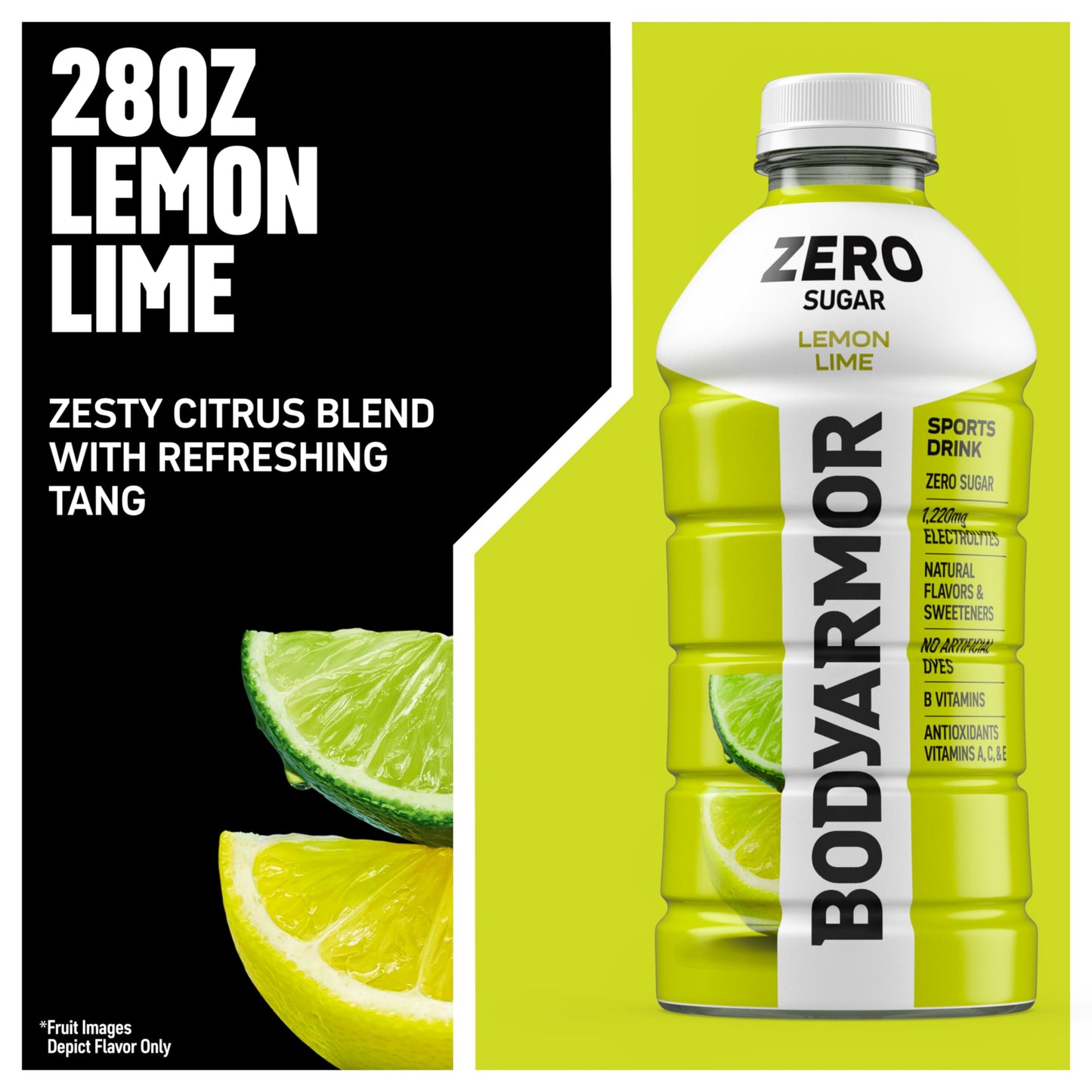 BODYprotective covering ZERO Sugar Lemon Lime Electrolyte Drink  Natural Flavors  28 Fl Oz Bottles (15 Pack)  B Vitamins & Antioxidants Sugar Free Hydration