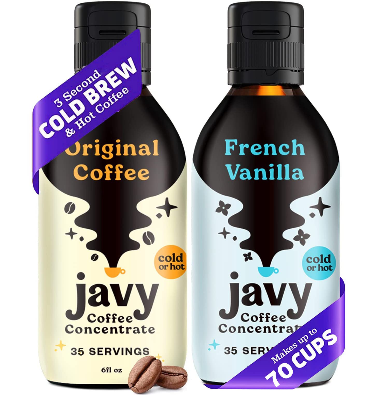 Javy Coffee Concentrate Bundle - Cold Brew Coffee, Perfect For Instant Iced Coffee, Cold Brewed Coffee And Hot Coffee - Original