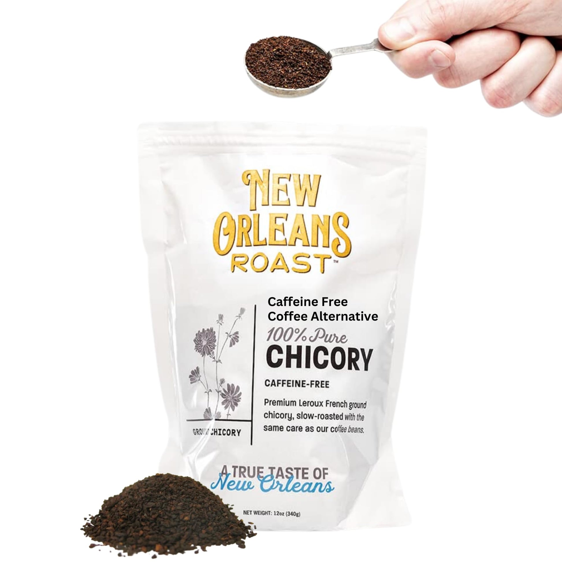 New Orleans Roast French Chicory Coffee Alternative, Acid-Free, Caffeine-Free, Dark Roast, 12oz