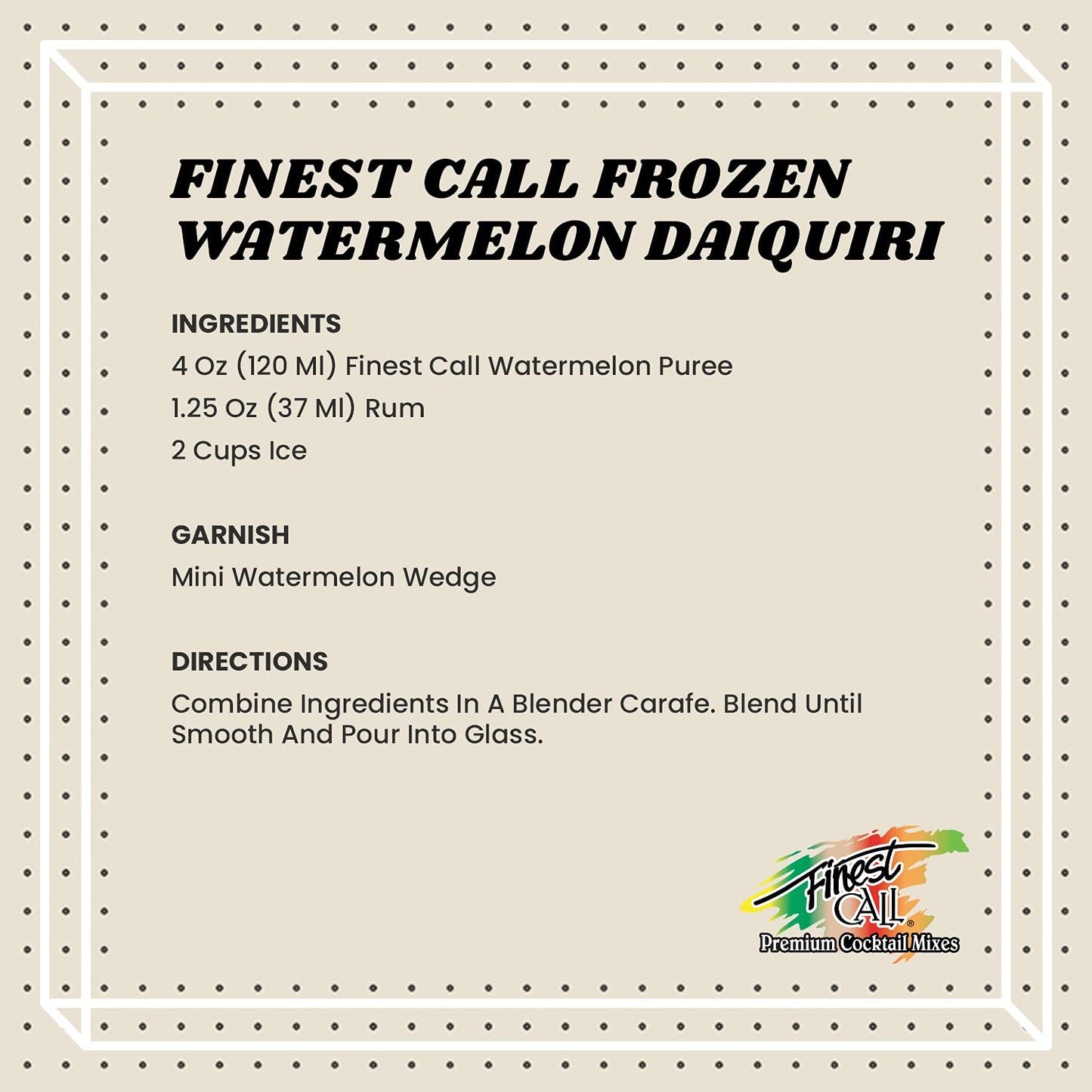 Finest Call Watermelon Fruit Puree Drink Mix, 1 Liter Bottle (33.8 Fl Oz), Pack of 3