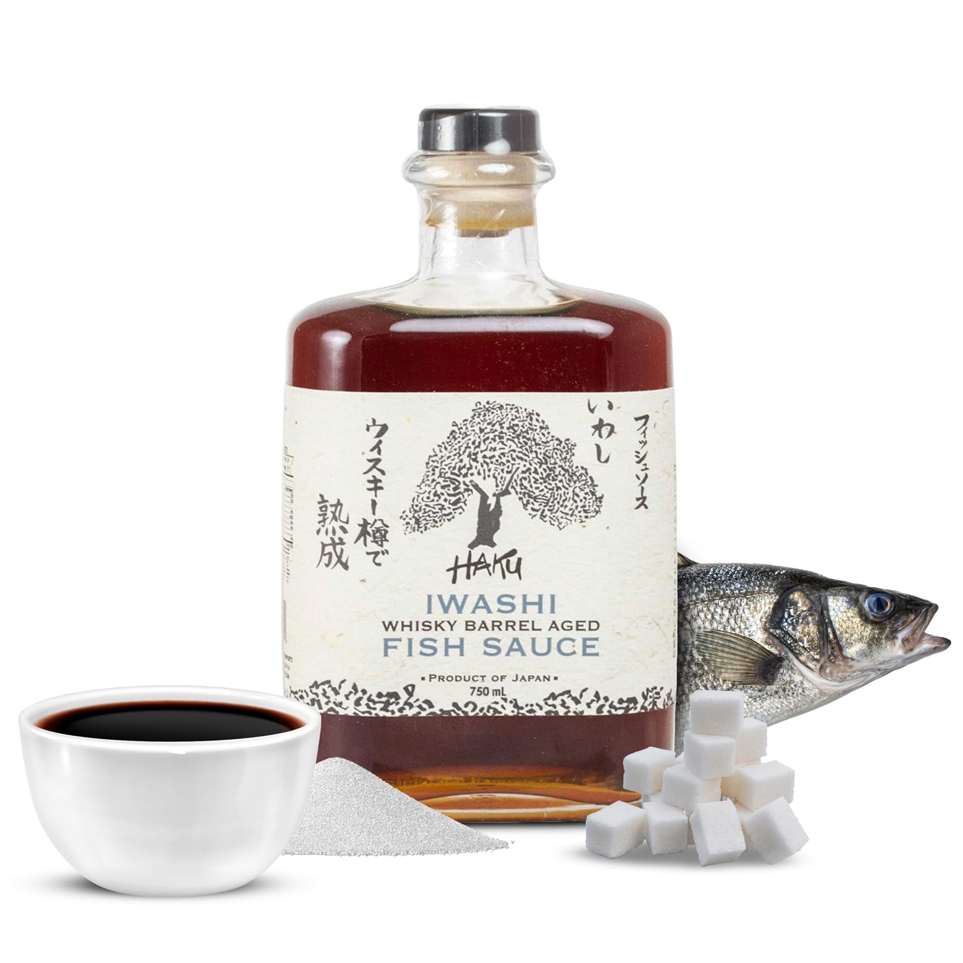 HAKU Iwashi Fish Sauce - Authentic Japanese Umami Anchovy Seasoning - 750 ml (25.36 Fl Oz)
