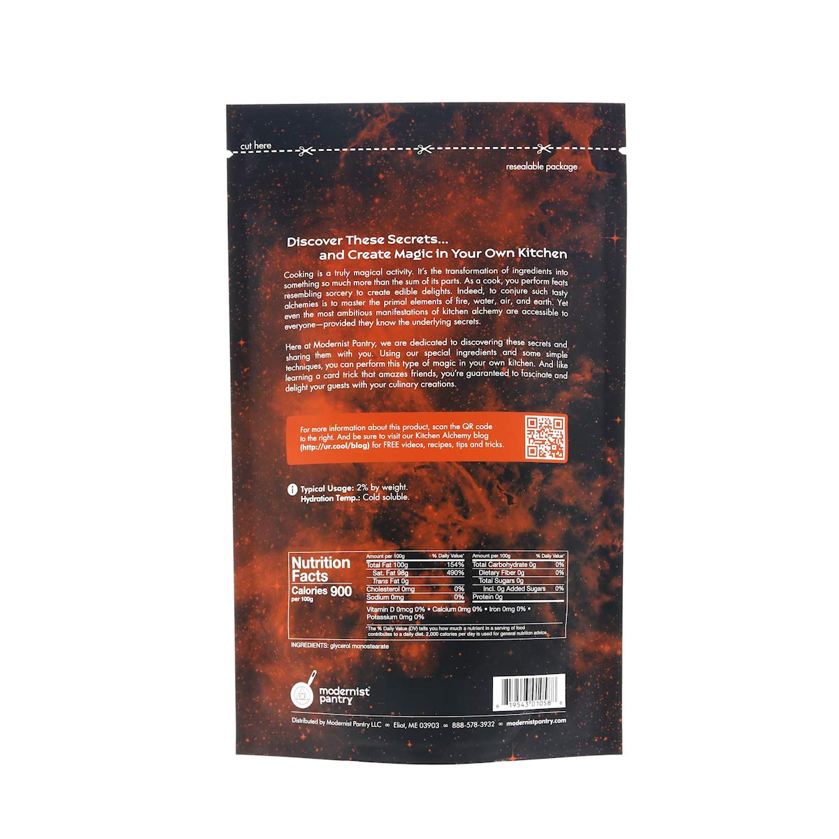 Modernist Pantry Glycerol Monostearate (Gms)  Non-Gmo Gluten-Free Vegan - 400G/14Oz