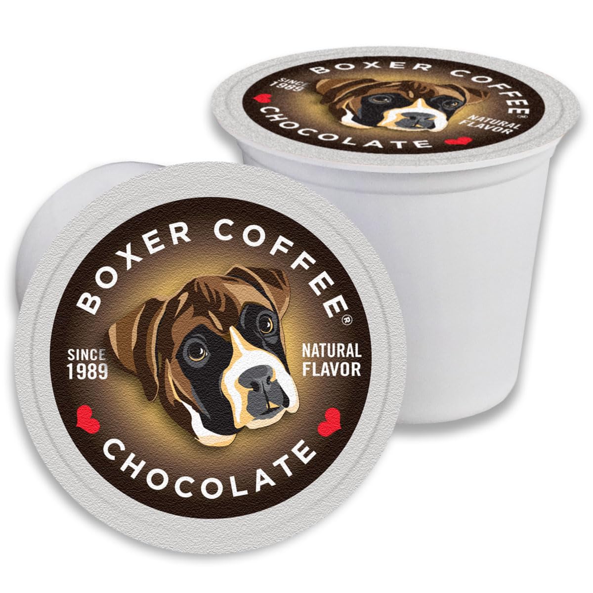 Boxer Coffee 52 Count Chocolate - Naturally Flavored Medium Roast Coffee Pods - Specialty Grade  Artisan Single-Serve Cups - Compatible with Keurig K-Cup malt-inspired