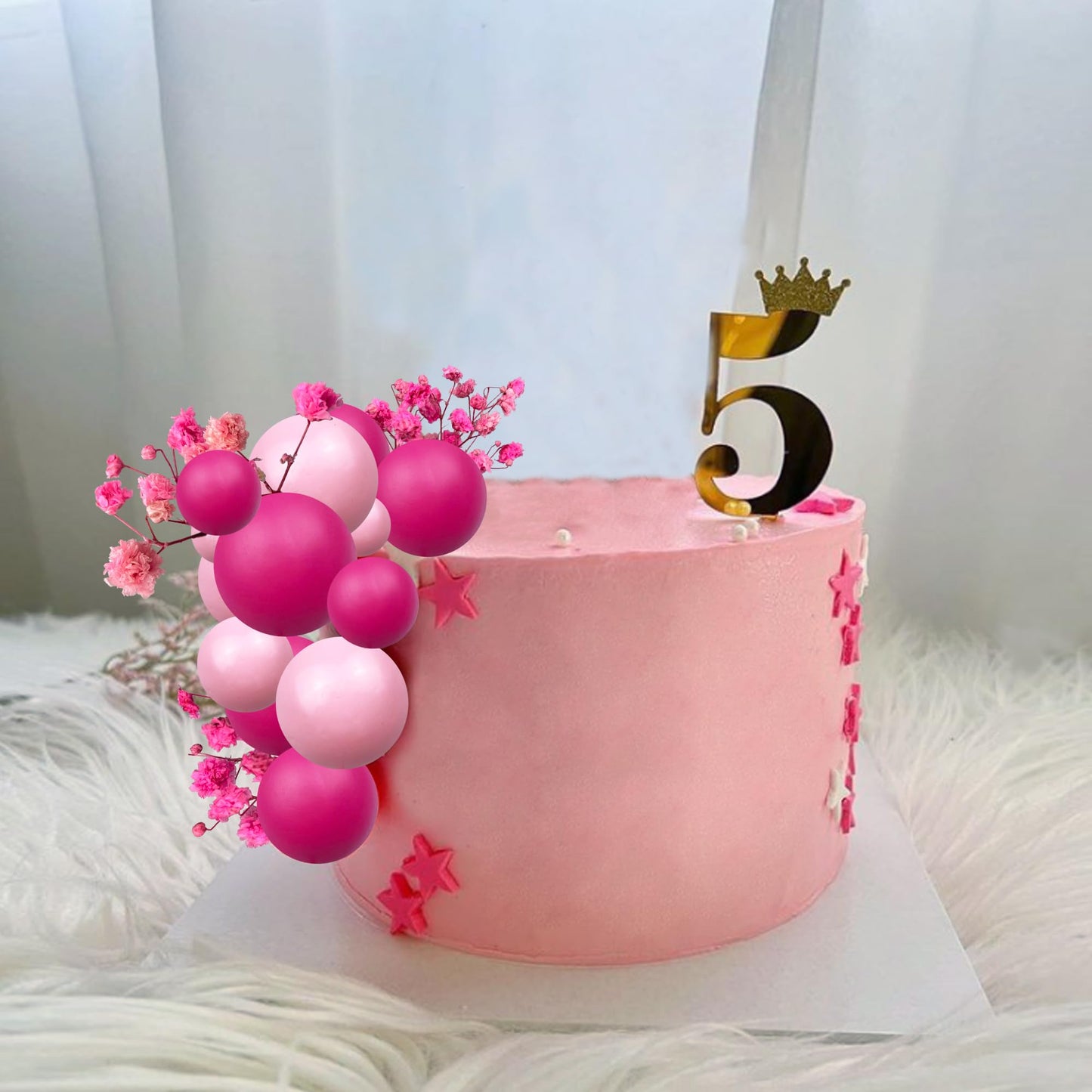22 Pcs Hot Pink Girl Cake Toppers Girl Theme Cake Decoration For Wedding Birthday Baby Shower Party Decoration Supplies