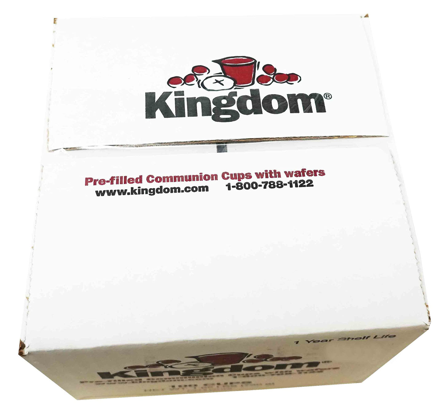 Kingdom Prefilled Communion Cup with Wafers(100 ct-red juice) Sealed in a Single-Serving Container with 1-Year Shelf Life, Perfe