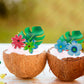 83Pcs Edible Tropical Turtle Leaves Flower Cupcake Toppers Wafer Paper Palm Leaf Flower Cake Topper Edible Cake Decoration For H