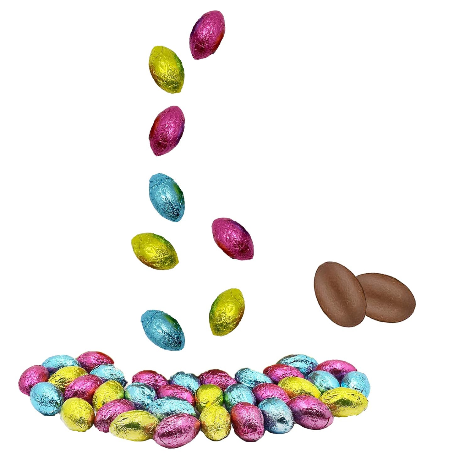 The Dreidel Company Easter Chocolate Eggs, Multicolored Foil Wrapped Milk Chocolate, Kosher Certified Dairy (1 Pound)