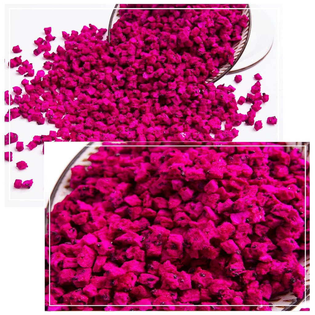 Mkostlich Freeze-dried Dragon Fruit, 200g/2x3.52oz Dragon Fruit Snacks with 1 Ingredients, No Sugar Added, Dragonfruits Cube for