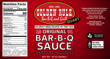Golden Rule BBQ Sauce - Oldest BBQ Sauce in USA- Best Barbecue Sauce (Quart)- No High Fructose Corn Syrup