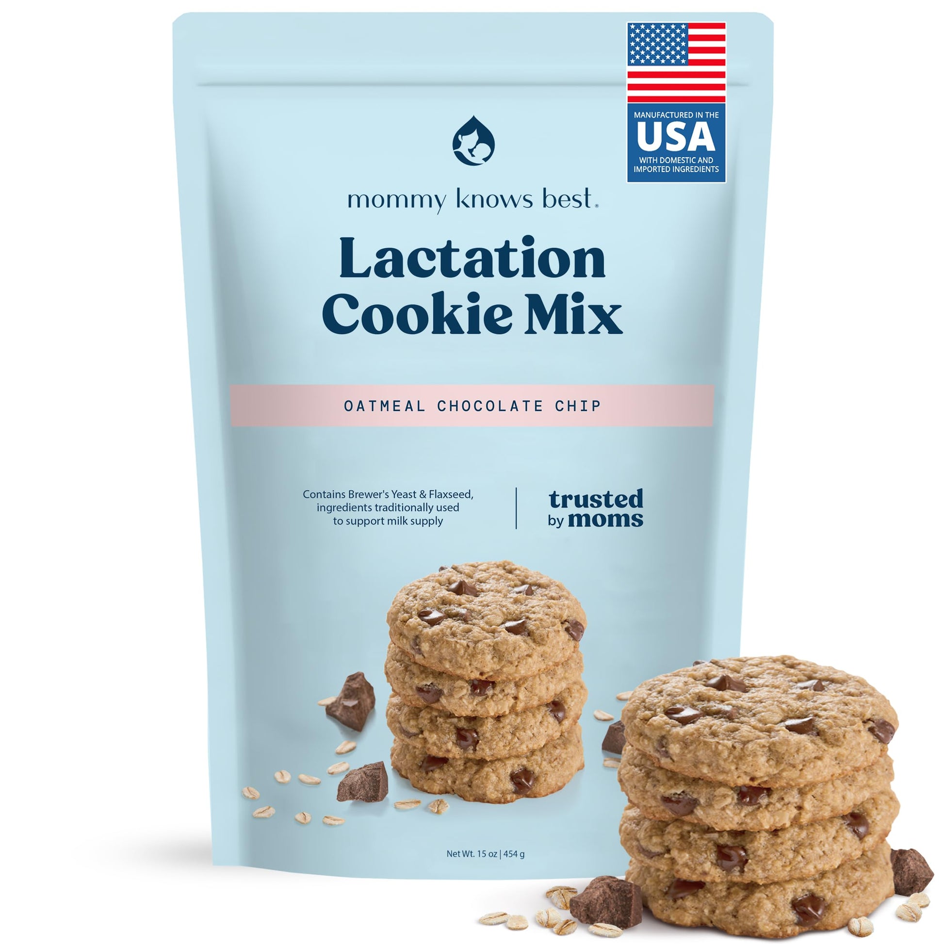 Mommy Knows Best Lactation Cookies Mix - Oatmeal Chocolate Chip, 16 oz, Model MKB-CM-OCC-16OZ
