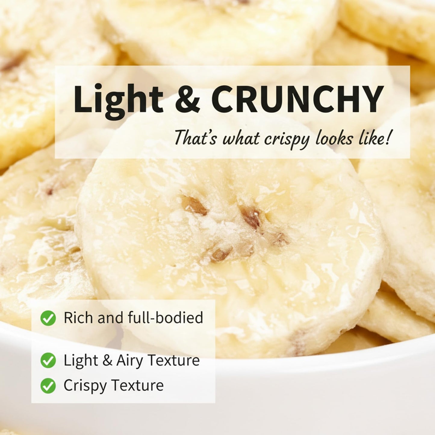 Freeze-Dried Banana Slices, 8.81 Oz | Crispy,Freeze-Dried Fruit Snack | Resealable Jar for Pantry Storage | Great for Travel, Hi