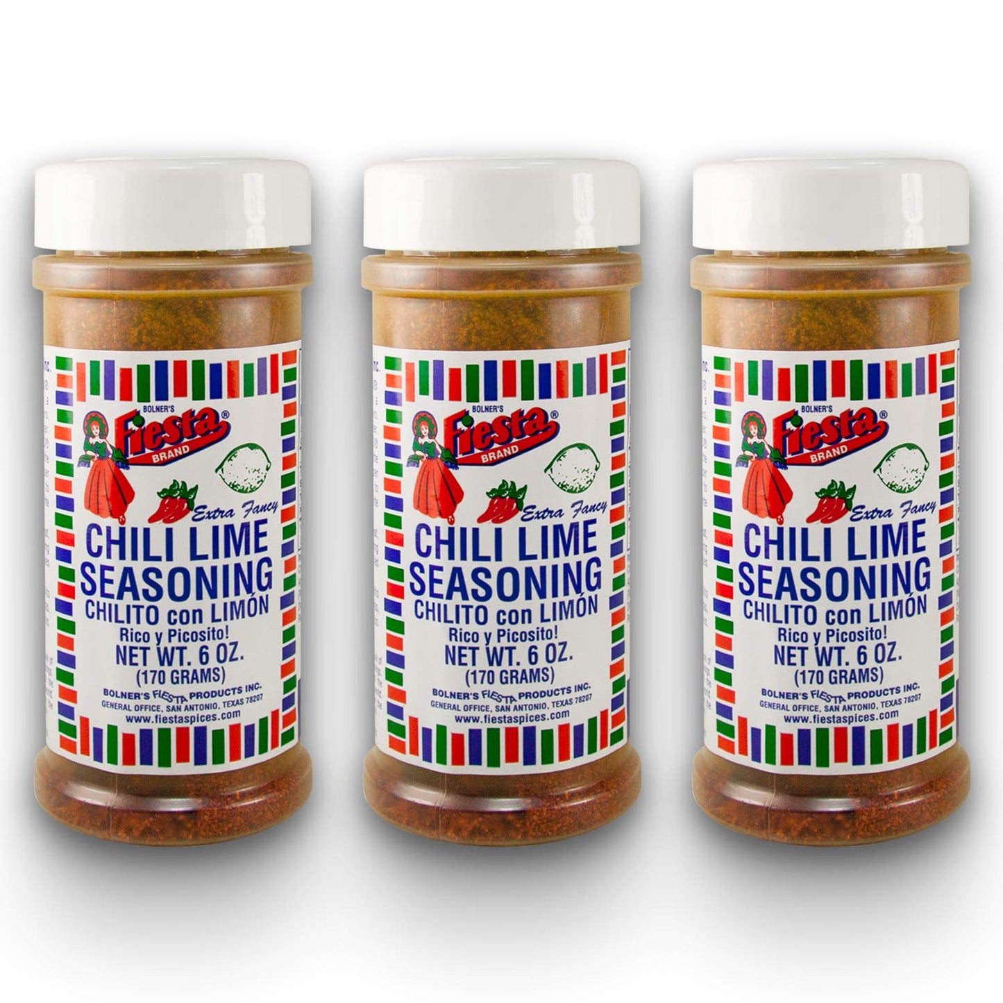 Bolner's Fiesta Mexican Seasonings & Spices 4.5oz - 7oz (Pack of 3) Choose Flavor Below (Chili Lime Seasoning 6oz)