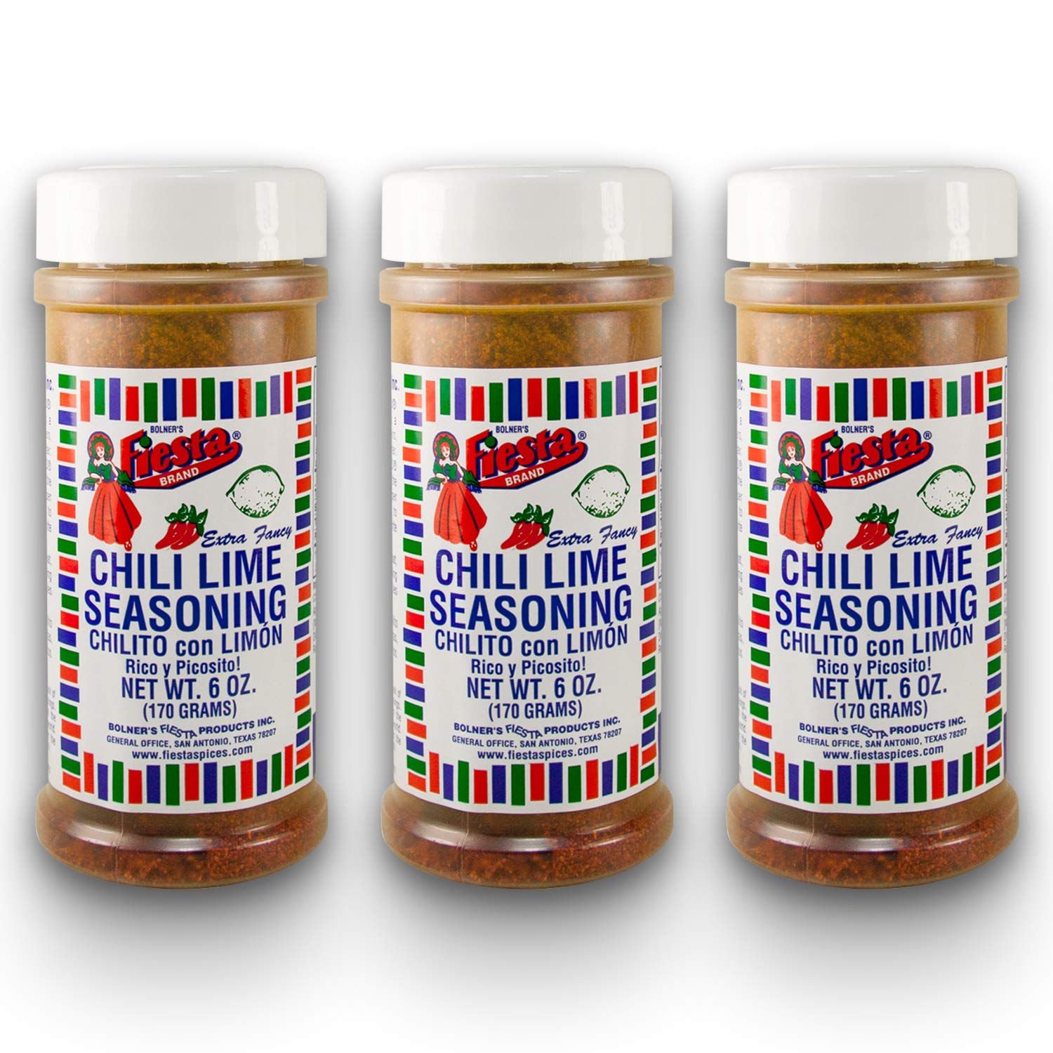 Bolner's Fiesta Mexican Seasonings & Spices 4.5oz - 7oz (Pack of 3) Choose Flavor Below (Chili Lime Seasoning 6oz)