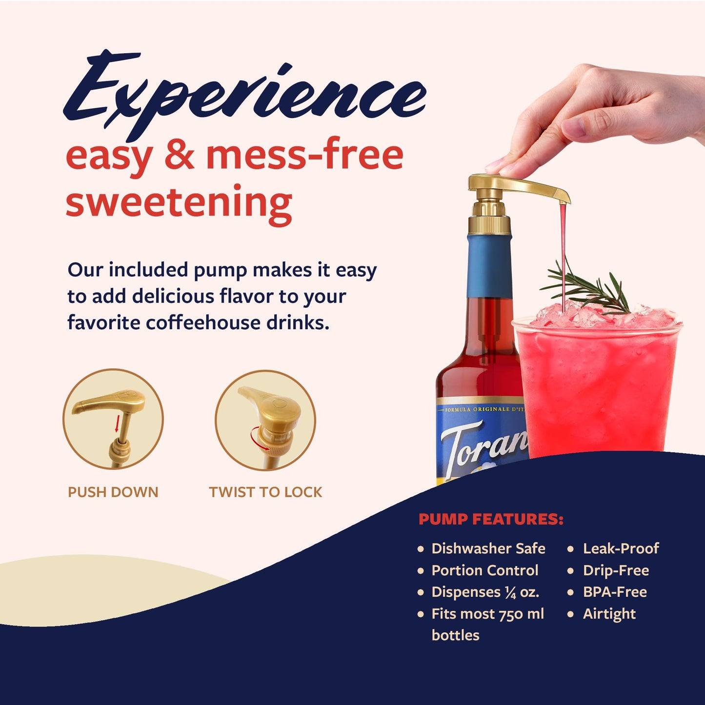 Torani Sugar Free Syrup, Watermelon Flavor, Zero Calorie, 25.4 Fl Oz Glass Bottle with Pump