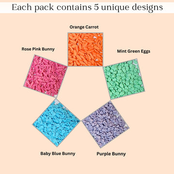 Confect Bunny Sprinkles | Pack Of 5 Orange, Silver And Sky Blue, Red Sprinkle I Birthday & Celebration Edible Sprinkles For Cake