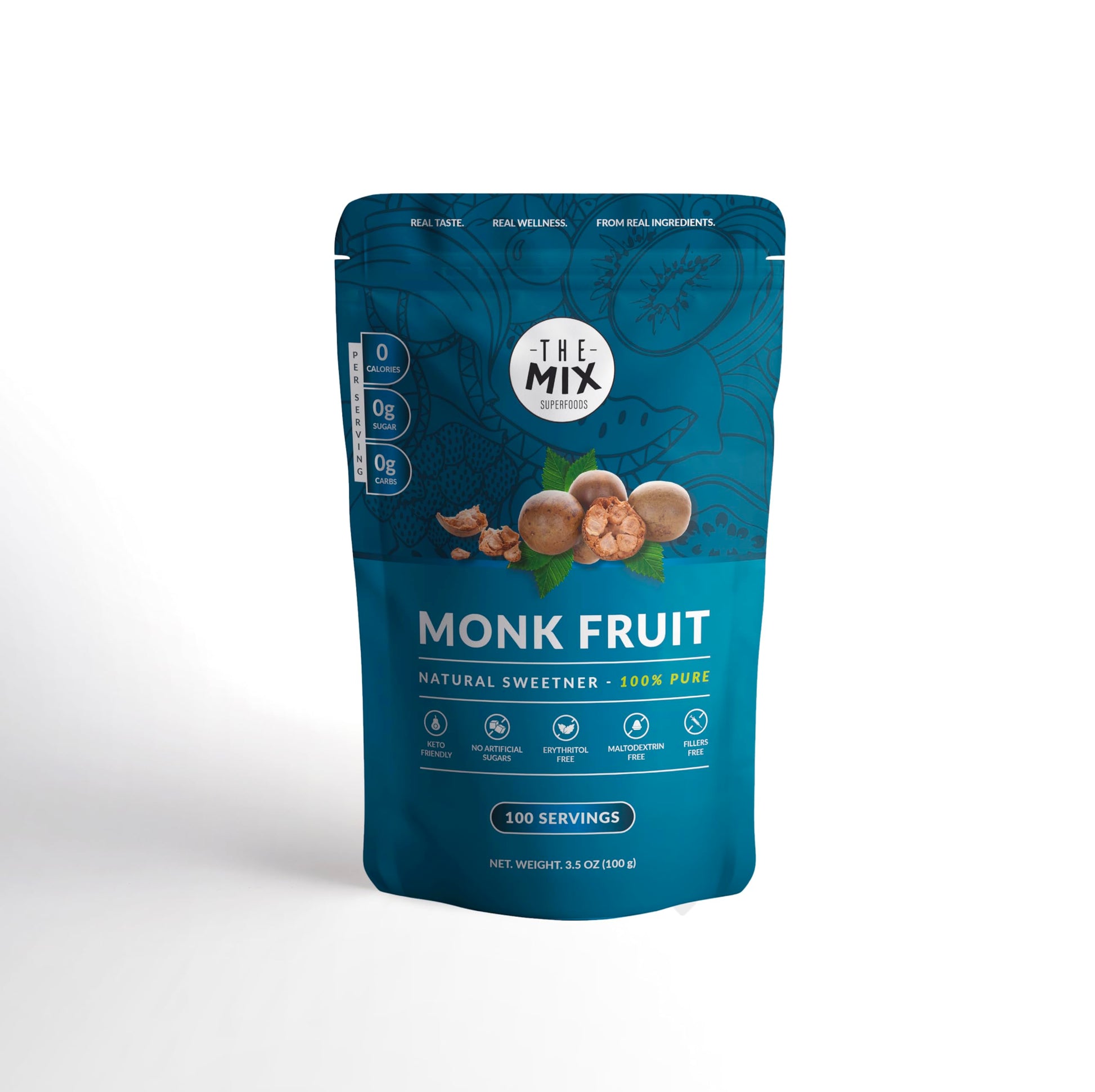 The Mix Superfoods, Monk Fruit PURE, NO erythritol, NO artificial, JUST monk fruit 100% (100 g)