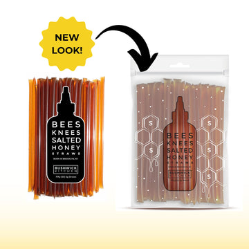 Bees Knees Salted Honey Sticks, 50 Sticks, 1 Tsp Each, Wildflower Honey Straws Blended With Sea Salt, Honey Sticks For Tea, Cook