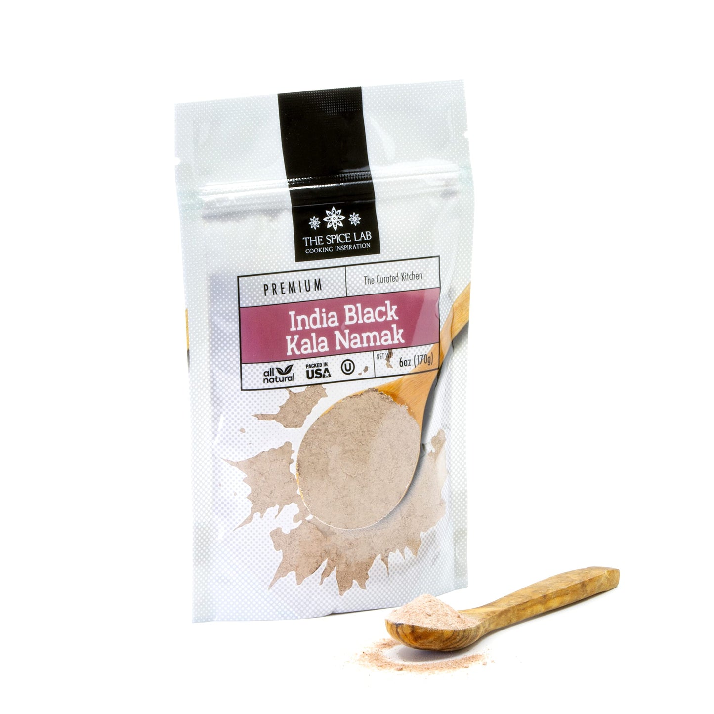 The Spice Lab Kala Namak Black Salt - Indian Himalayan Black Salt - 6 Ounce - Vegan Kala Namak Salt Pure and Natural Indian Blac