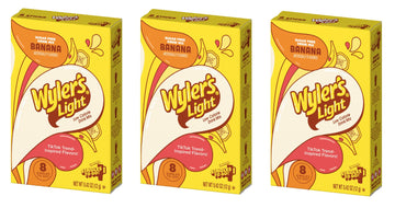 Wyler's Light Banana Singles To Go - Pack of 3 - Powdered Drink Mix - Low Calorie - Sugar Free - 8 Count Boxes - 24 Servings