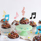 Gyufise 24Pcs Music Notes Cupcake Toppers Glitter Musical Symbol Cupcake Picks For Rock Music Concert Theme Baby Shower Wedding