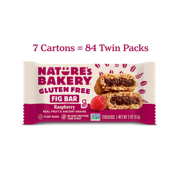 Natures Bakery Gluten Free Fig Bar, Raspberry, Plant-Based, Vegan Friendly, Kosher, Non-GMO, 2 Ounce (Pack of 12)