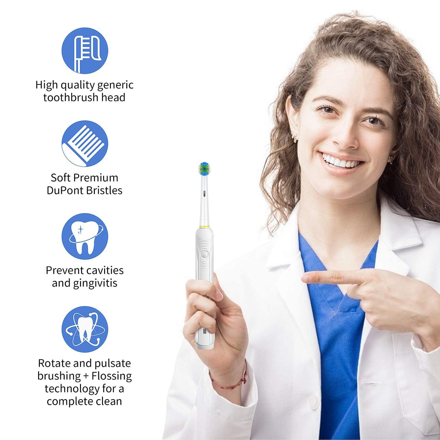 Replacement Toothbrush Heads Compatible With Braun Oral B 7000/Pro 1000/9600/ 5000/3000/8000/Genius And Smart Electric Toothbrus