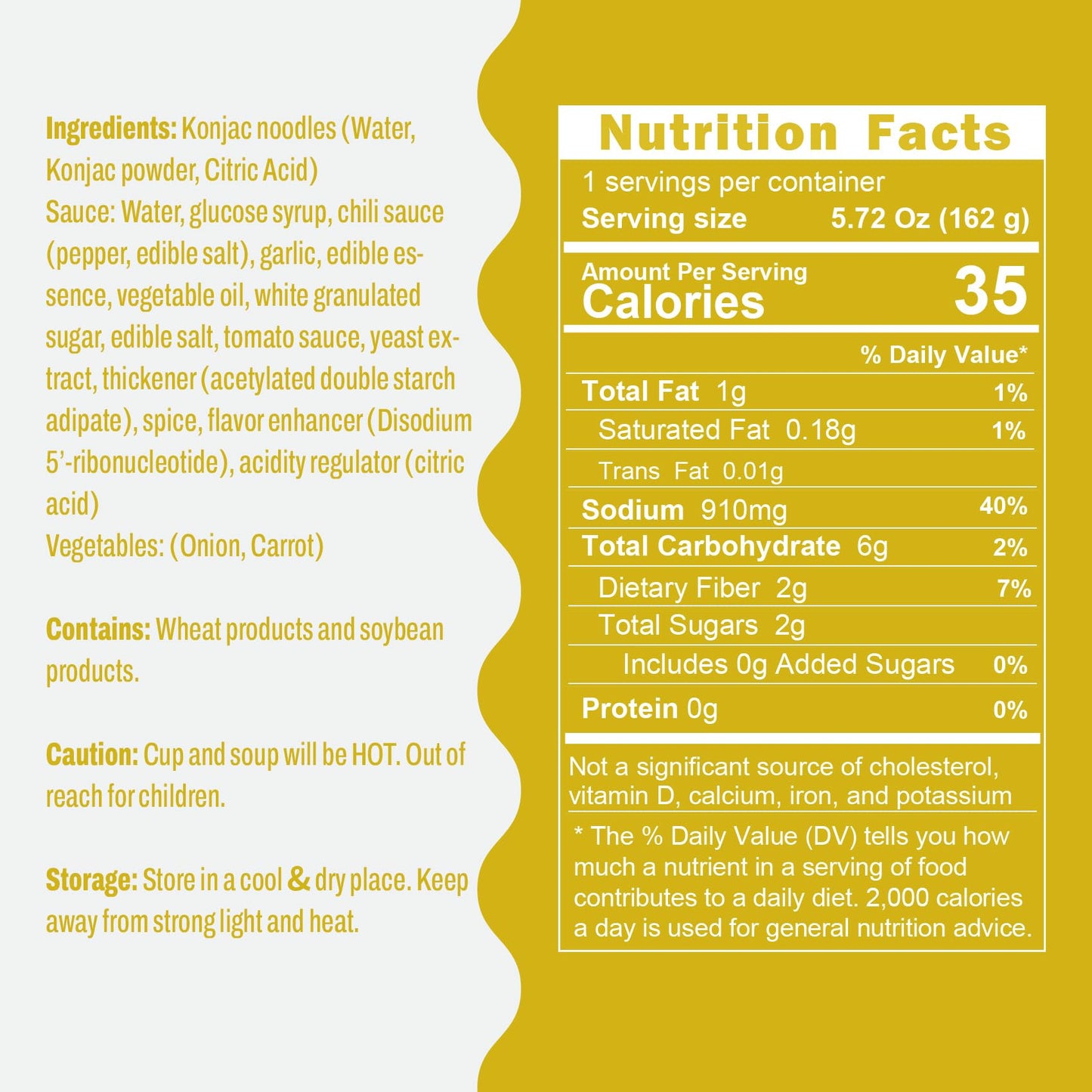 Hethstia Konjac Noodles Kimchi Soup, Low Carb, Gluten-Free, 5.72 oz (Pack of 6)