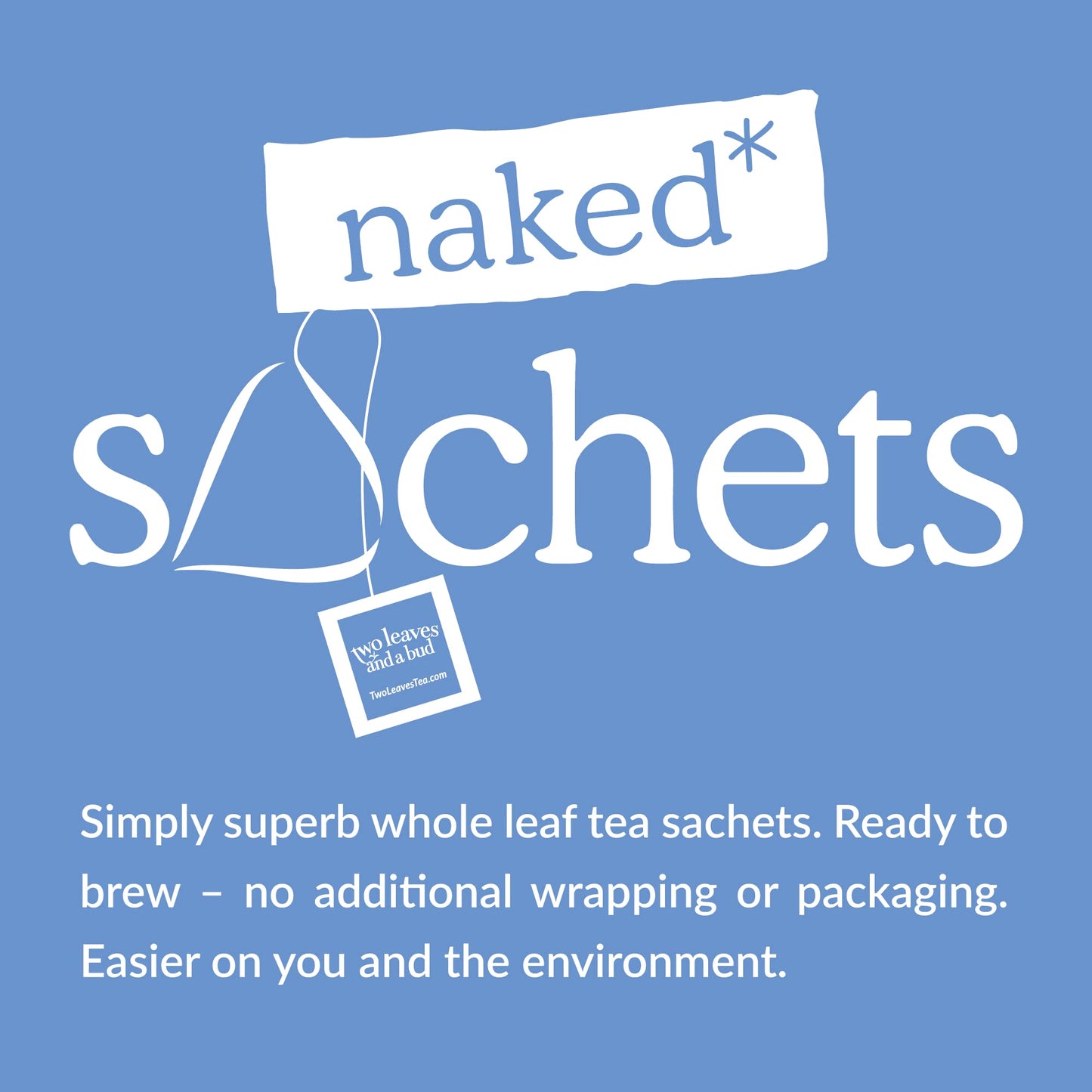 Two Leaves and a Bud Organic Earl Grey Tea Sachets, Whole Leaf Black Tea, 50 Count, Eco-Friendly Compostable Packaging