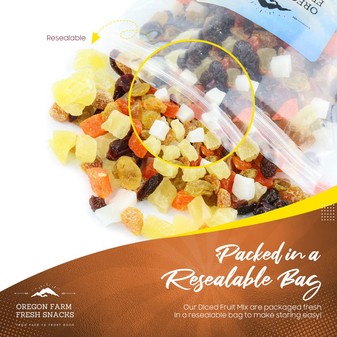 Oregon Farm Fresh Snacks Dried Fruit Mix – 24Oz Healthy Snacks - Fresh And Natural Fruit Trail Mix – Mixed Fruit Snacks For Adults And Kids – Ideal For Breakfast, Cakes, Snacks