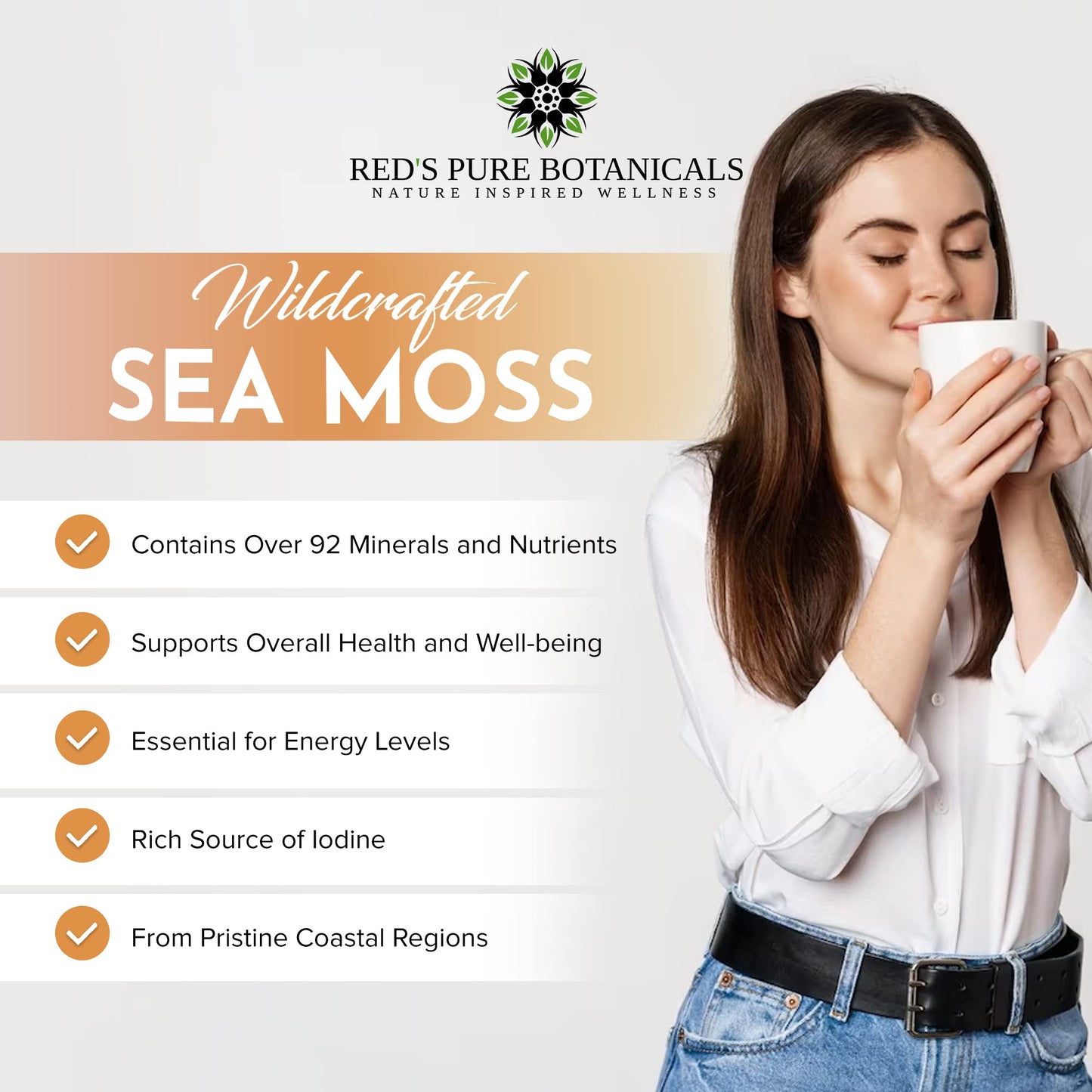 Reds Pure Botanicals Wildcrafted Sea Moss - Raw Vegan Non-GMO - 4oz Dry Makes 60-80oz Gel - Hand-Harvested from St. Lucia