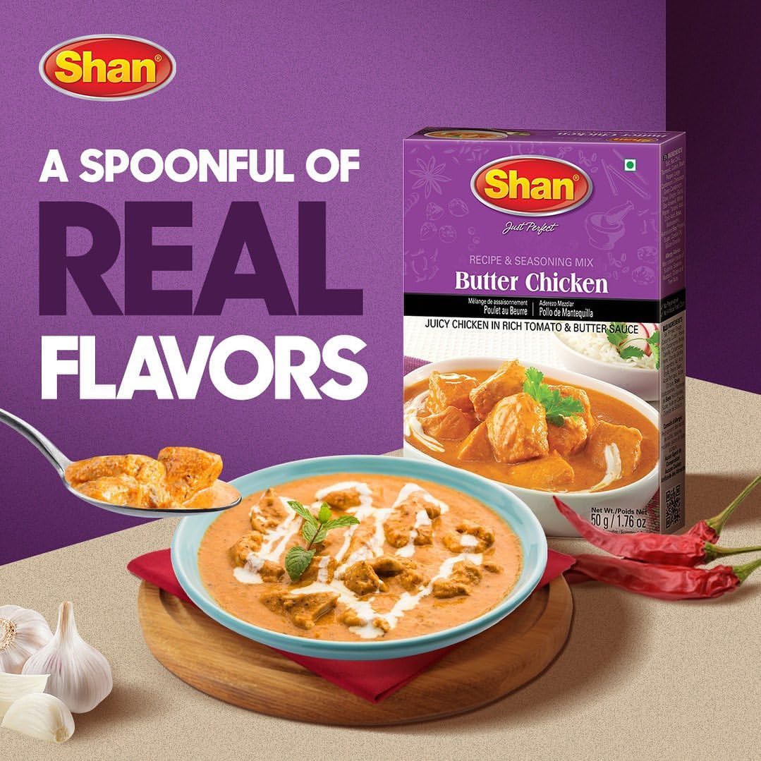 Shan - Butter Chicken Seasoning Mix (50G) - Spice Packets For Chicken In Butter Sauce (Pack Of 4)