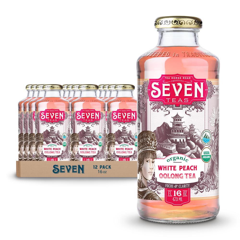 Seventeas White Peach Oolong Tea  Organic Bottled Iced Teas 16 Oz (Pack Of 12 Bottles)