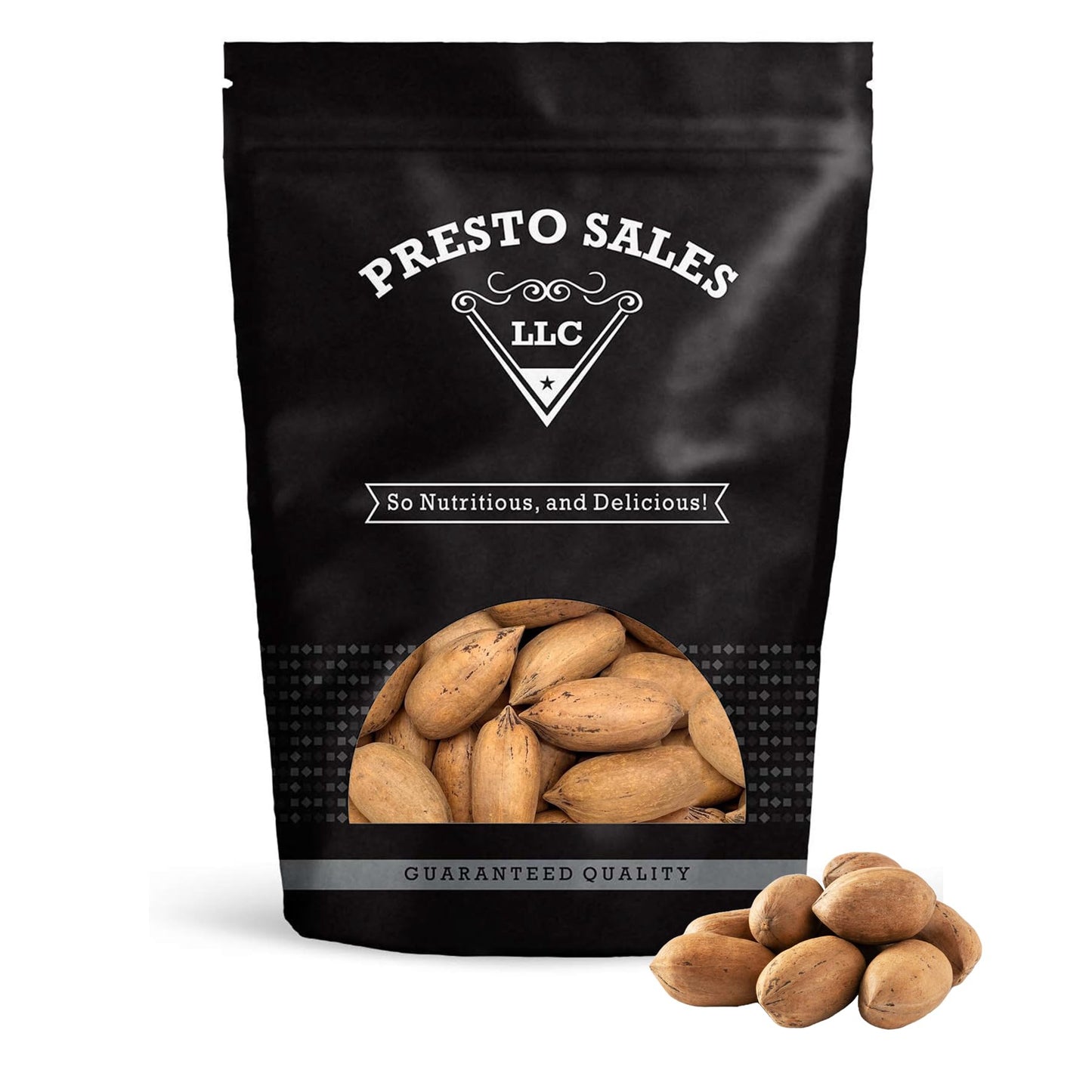 Pecans  Flavorful In Shell  Unshelled Fresh  Easy To Break  Healthy Snack  Dietetic  Vegan  Calcium  Packed In A Resealable Pouch Bag Of 1 Lb. (16 Oz.) By Presto Sales Llc