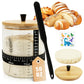 Rakovar Sourdough Starter Jar, 50oz Wide Mouth with Lid, Date Tracker, Black
