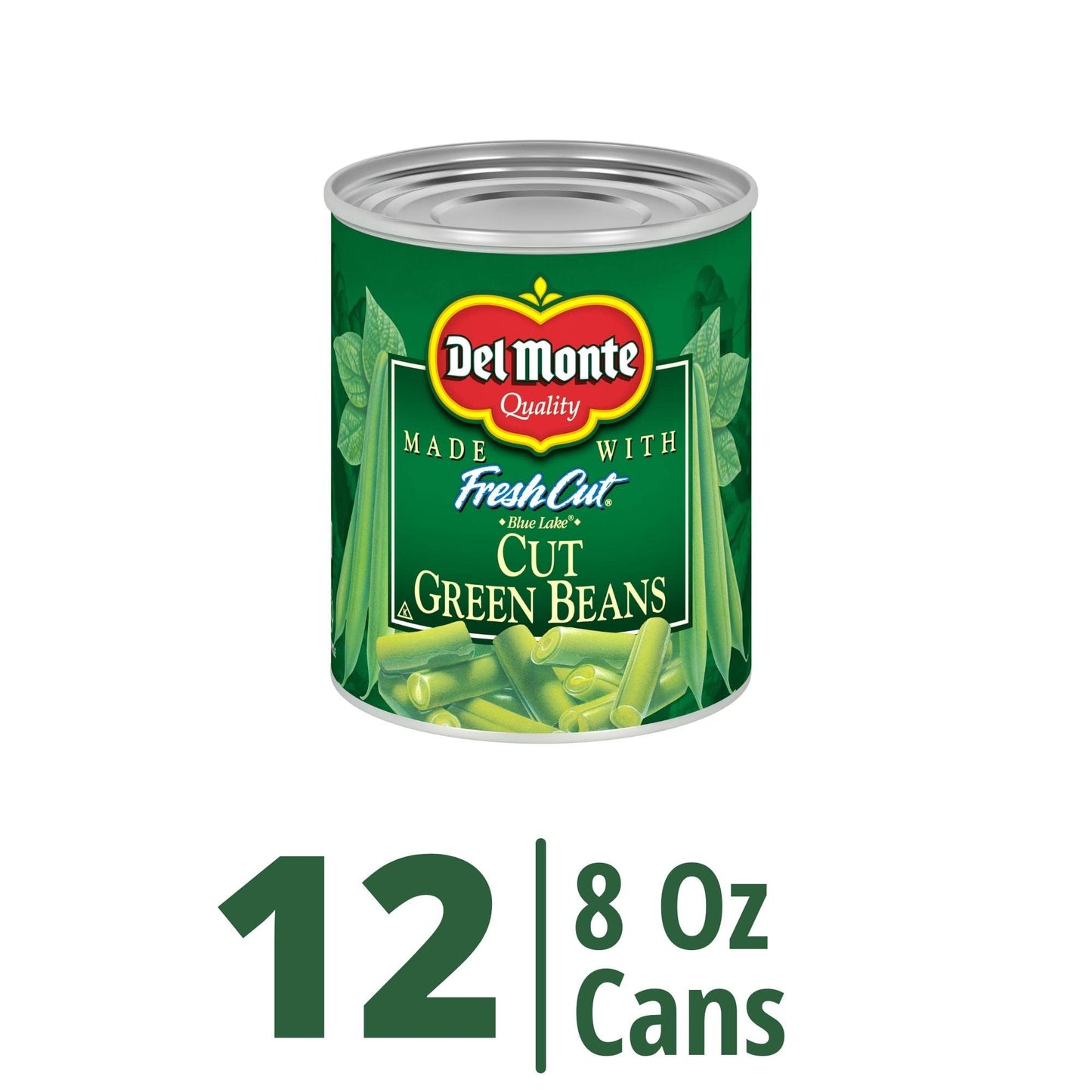 Del Monte Blue Lake Cut Green Beans, Canned Vegetables, 12 Pack, 8 Oz Can