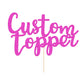 Personalized Cake Topper Birthday Cake Toppers 11 Colours Wedding Cake Topper With Any Text Numbers Double Sided Glitter Cake Decoration For Anniversary Baby Shower(Pink)