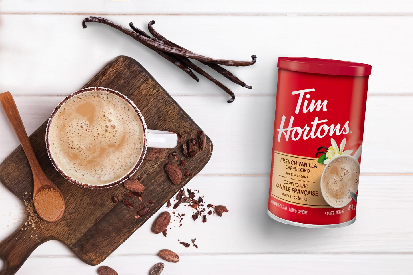 Tim Horton s Instant Cappuccino  French Vanilla  16 Ounce
