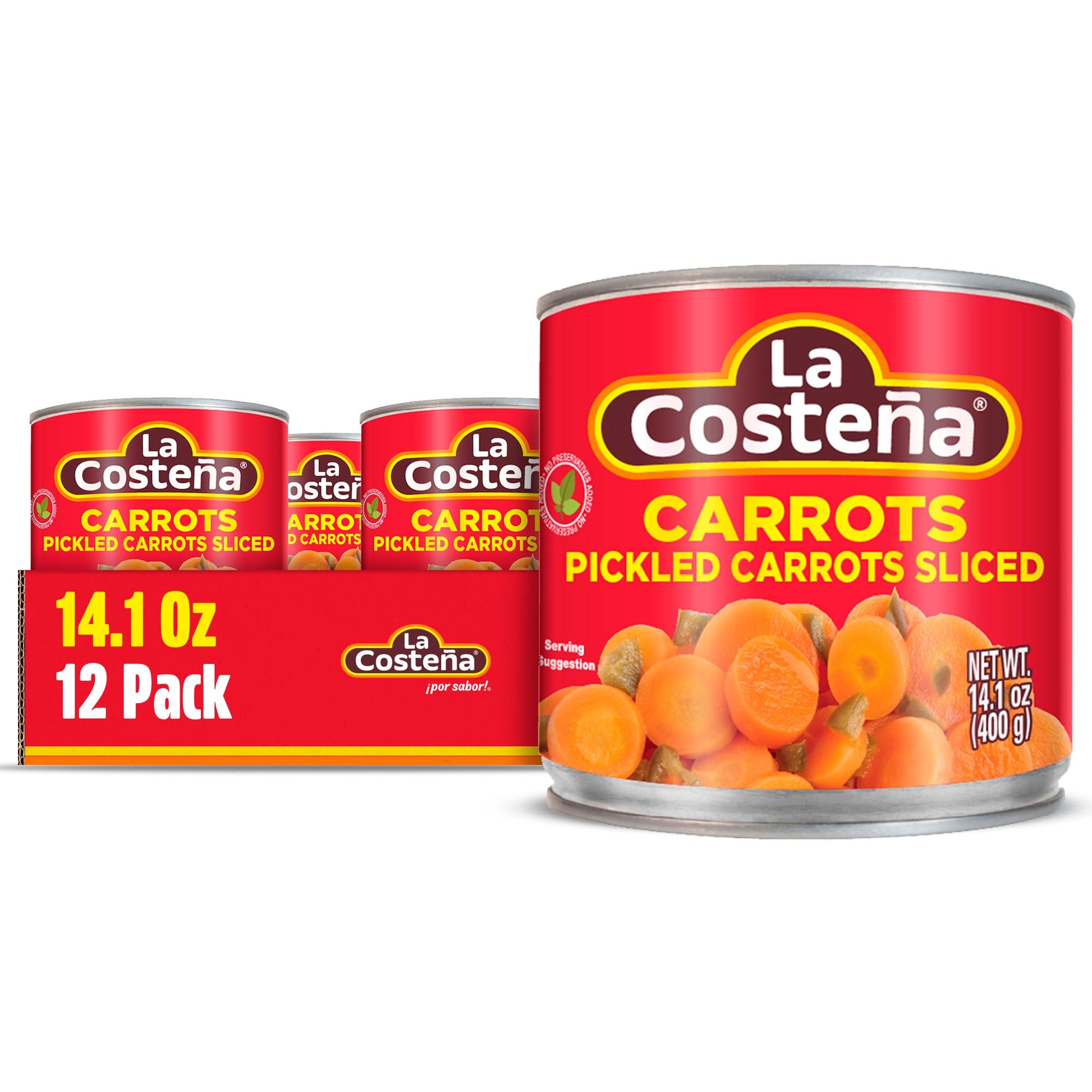 La Costea Sliced Pickled Carrots with Pickled Jalapenos - Sliced Carrots with Jalapeno Peppers - Mexican Food, Taco Toppings & S