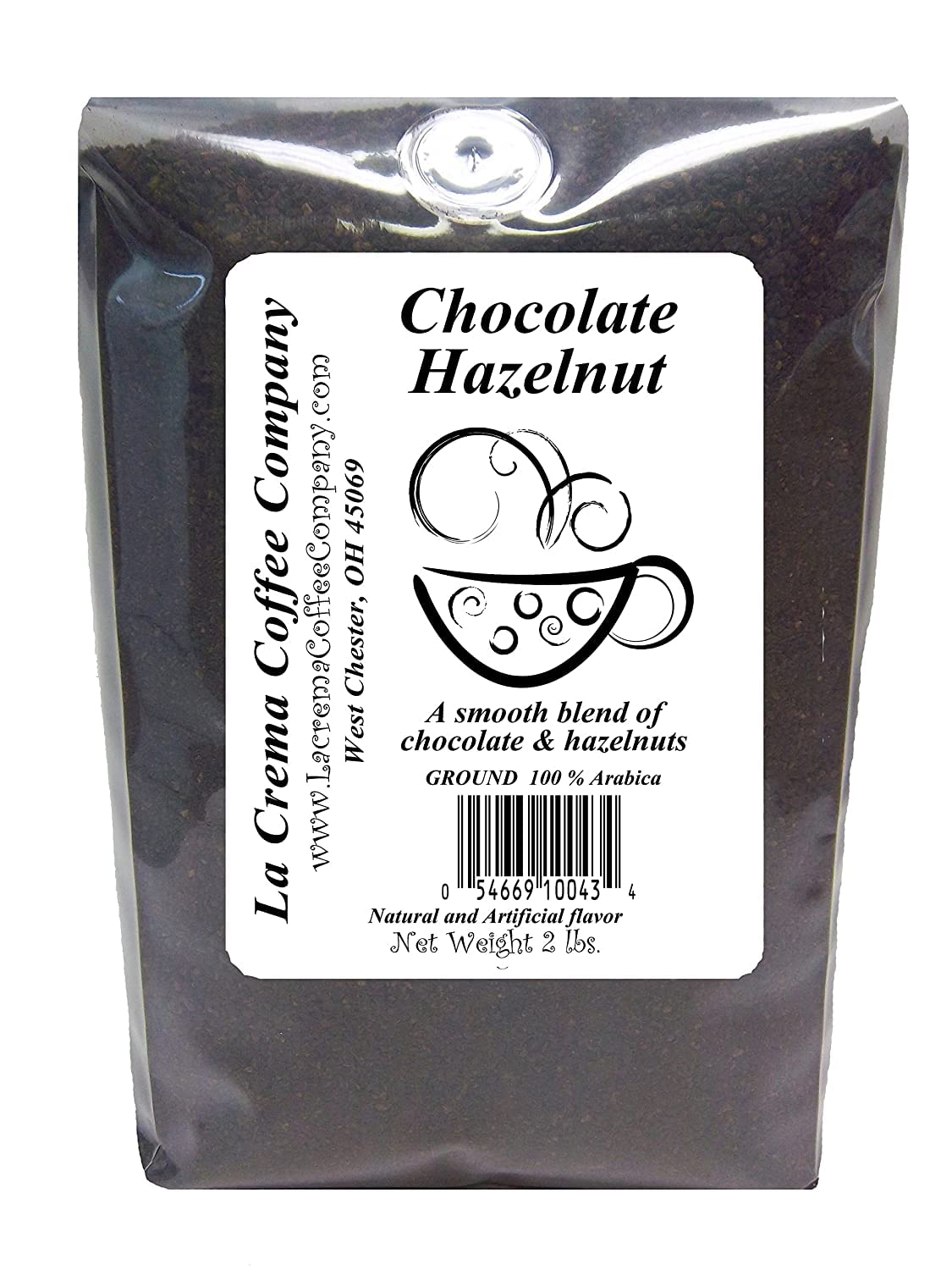 La Crema Coffee Chocolate Hazelnut 2-Pound Package | Top Notch Quality Coffee | Allergen Free | Gluten Free | Sugar Free | Alway