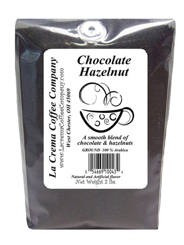 La Crema Coffee Chocolate Hazelnut 2-Pound Package | Top Notch Quality Coffee | Allergen Free | Gluten Free | Sugar Free | Alway