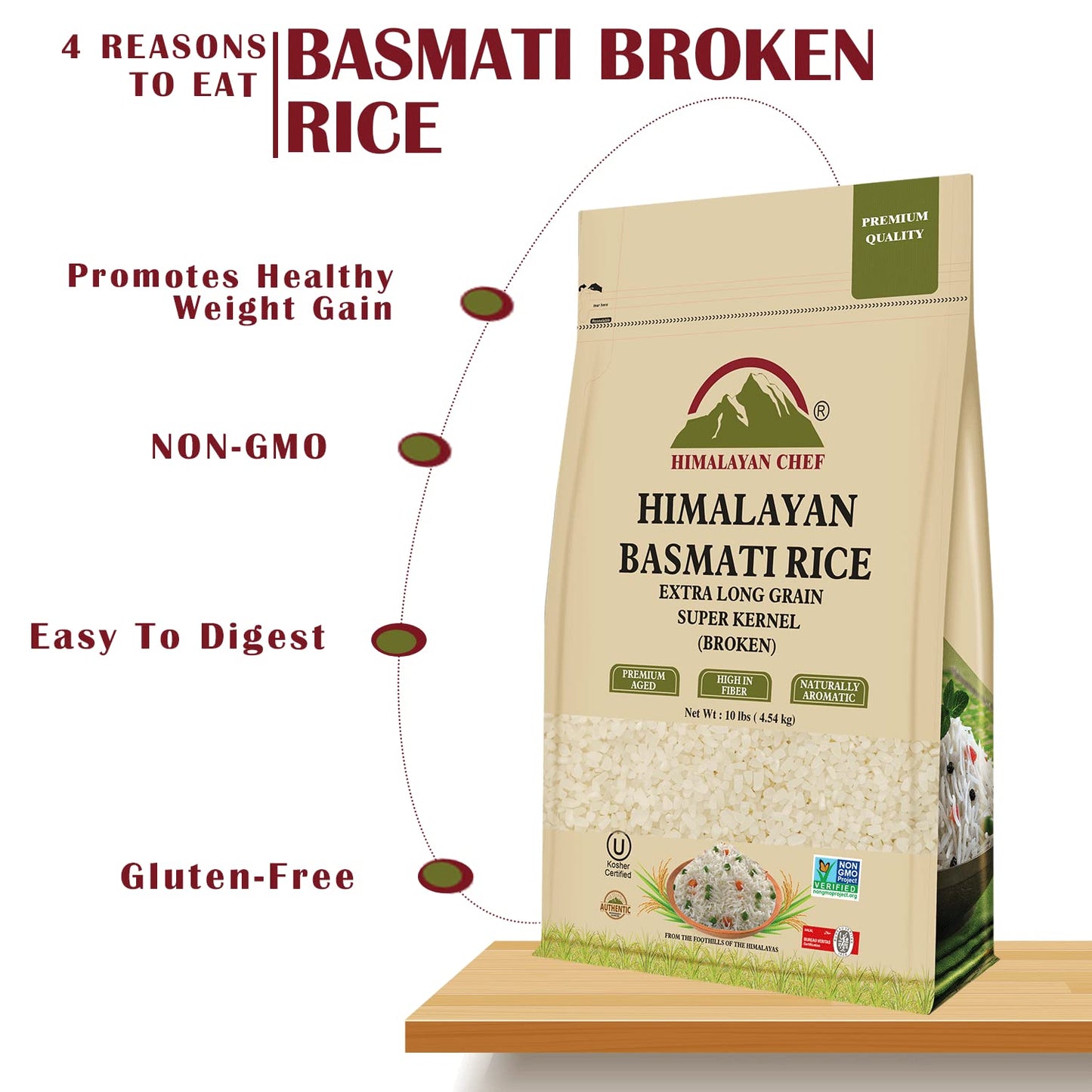 Himalayan Chef Basmati Rice, Broken Rice Organic - 10 lbs