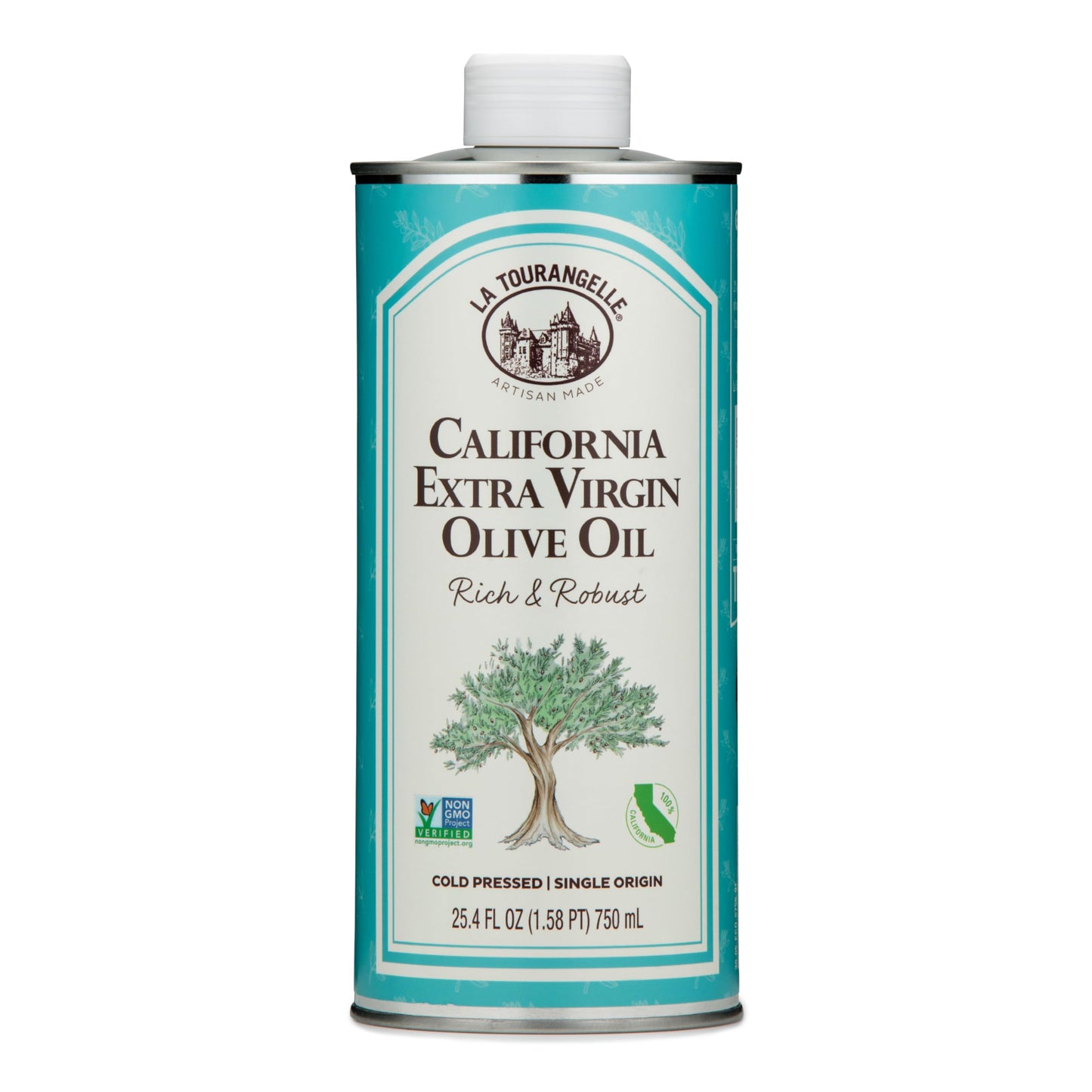 La Tourangelle California Extra Virgin Olive Oil, Cold-Pressed High Antioxidant Olives Single Origin From California, 25.4 Fl Oz