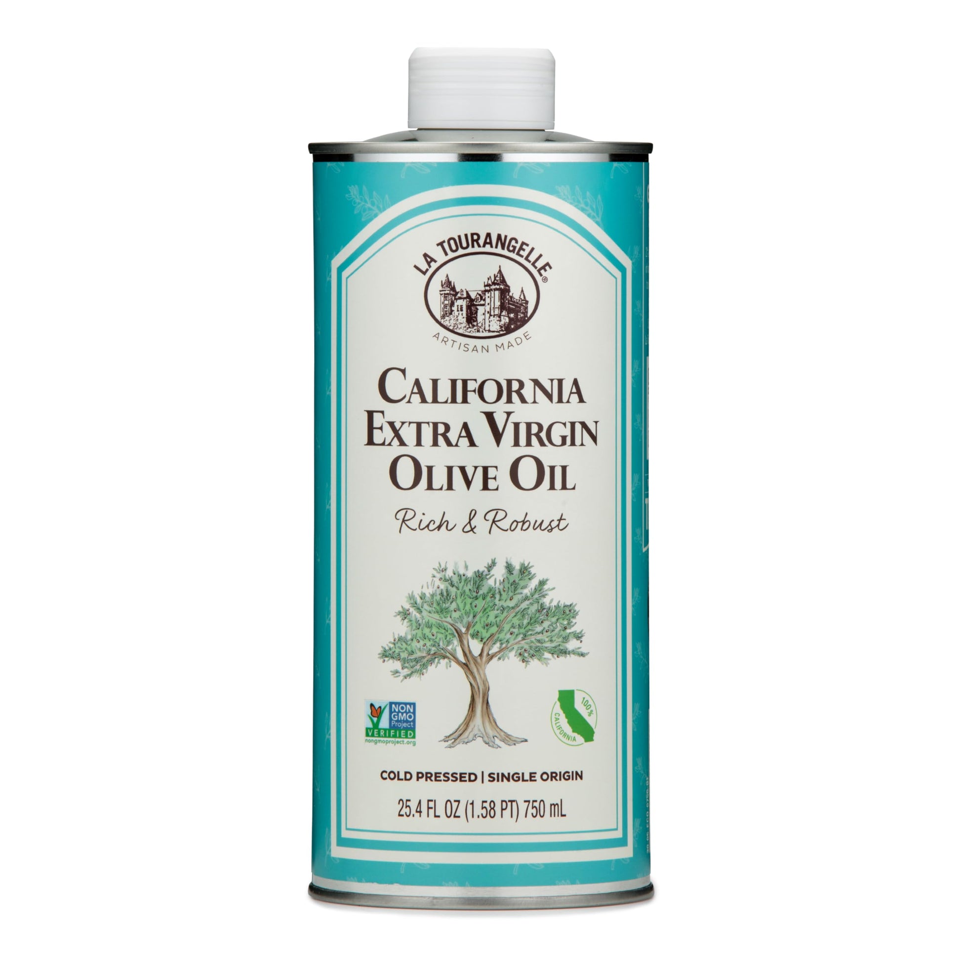 La Tourangelle California Extra Virgin Olive Oil, Cold-Pressed High Antioxidant Olives Single Origin From California, 25.4 Fl Oz