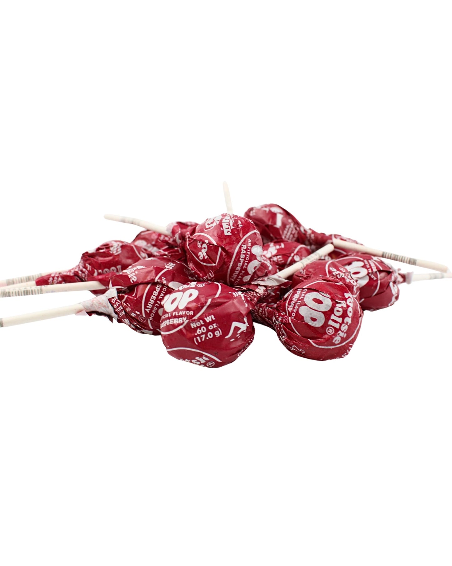 Red Raspberry Red Lollipops, Red Tootsy Pops, by Queen City Candy Cave,(1 Pound)