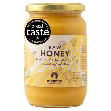 Mellona 100% Raw Honey Unfiltered  Natural Creamy Golden Honey Raw Unprocessed  Unheated & Unfiltered(1KG)